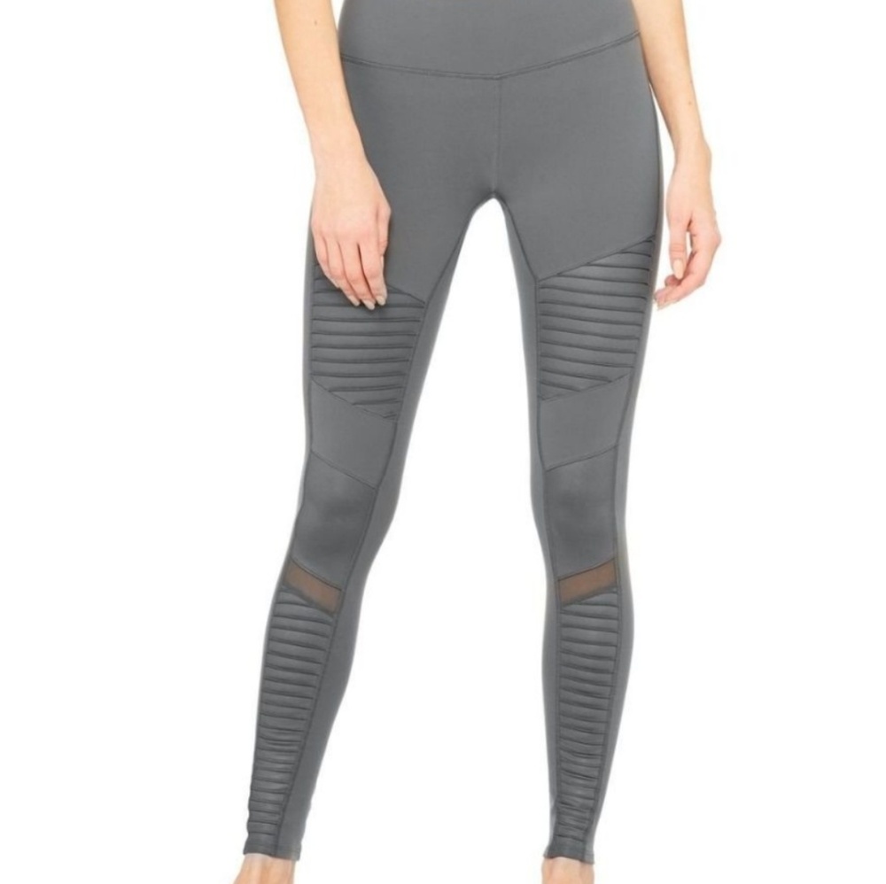 Grey Alo Yoga Moto Leggings